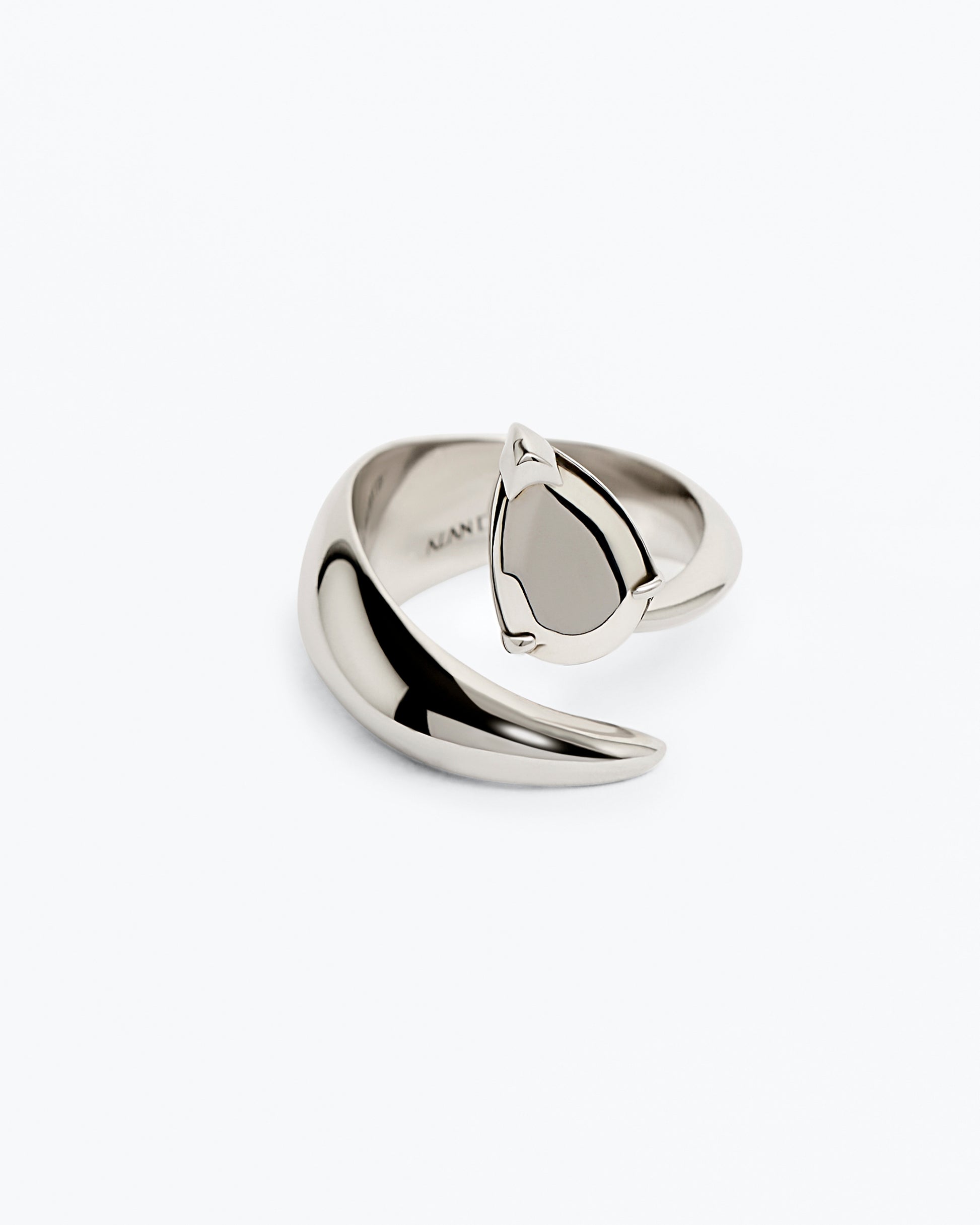 Hard Alien Ring - Rhodium Vermeil