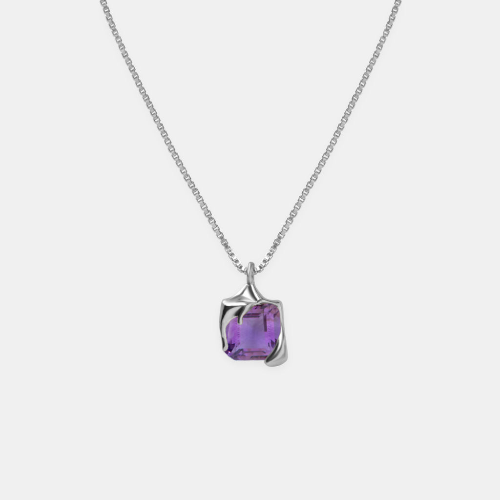 Purple Nano Melt Necklace Rhodium Vermeil ALAN CROCETTI