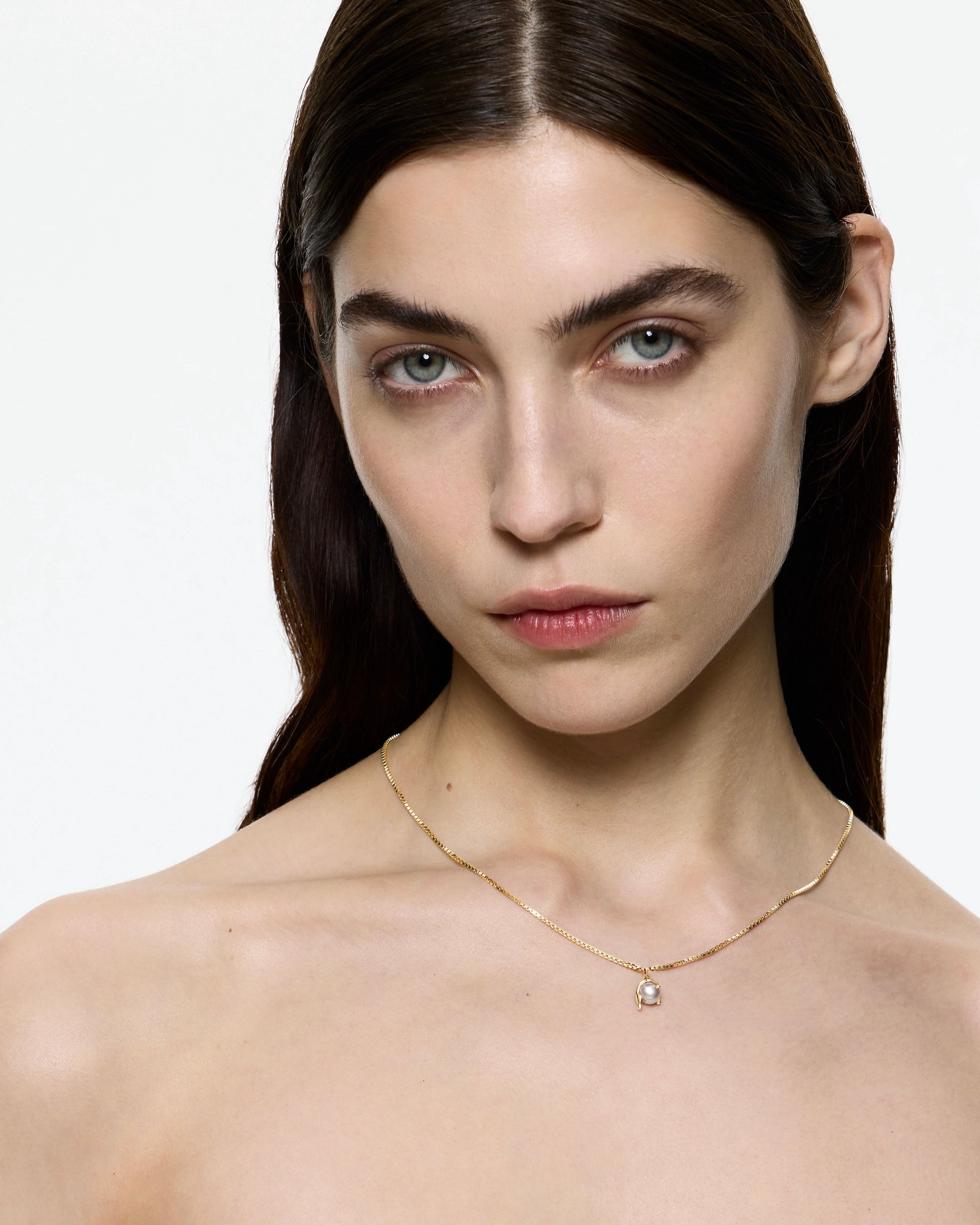 Micro White Pearl Melt Necklace - Gold Vermeil