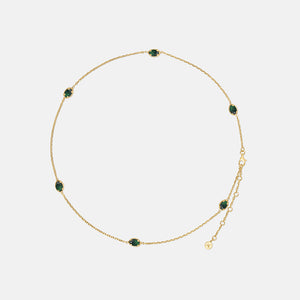 Lab Emerald Sweat Necklace - Gold Vermeil