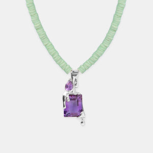 Green Raver Purple Melt Necklace – Rhodium Vermeil