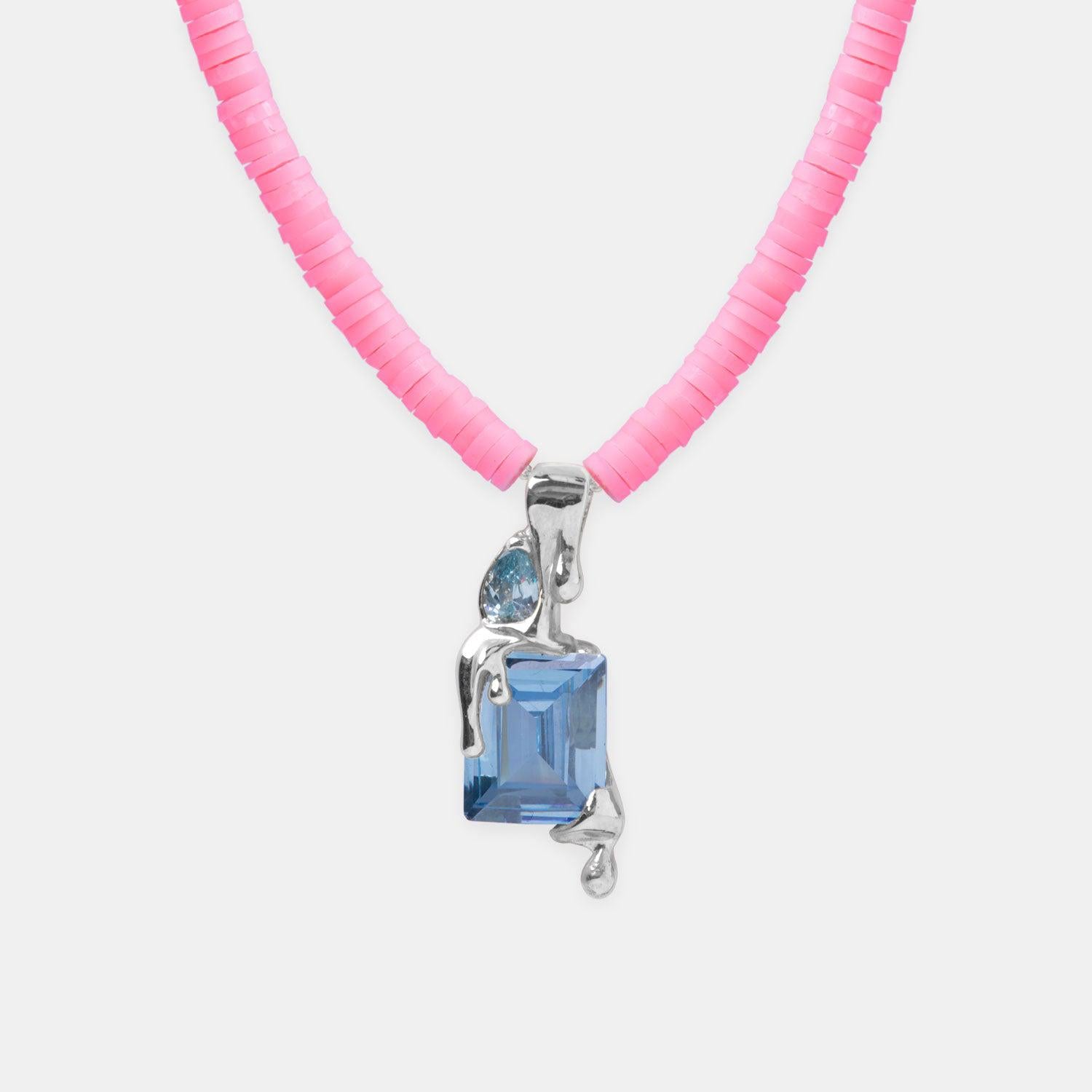 Pink Raver Sky Melt Necklace – Rhodium Vermeil