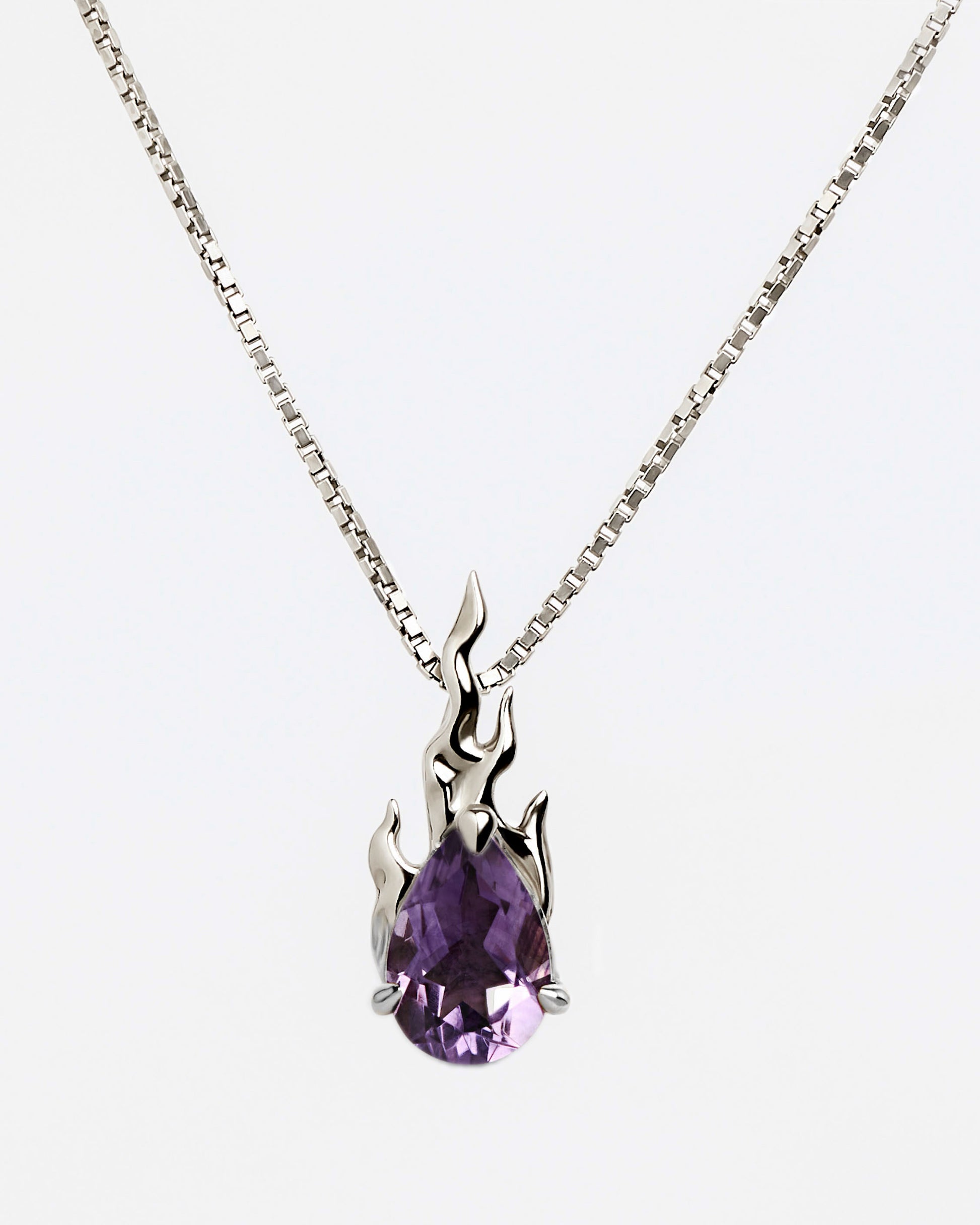 Mini Gem in Heat Necklace Purple Amethyst