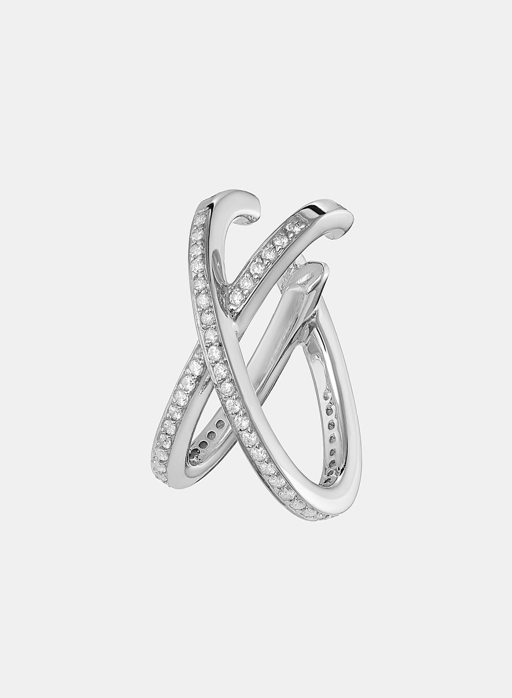 Mini Space Encrusted Ear Cuff - Rhodium Vermeil