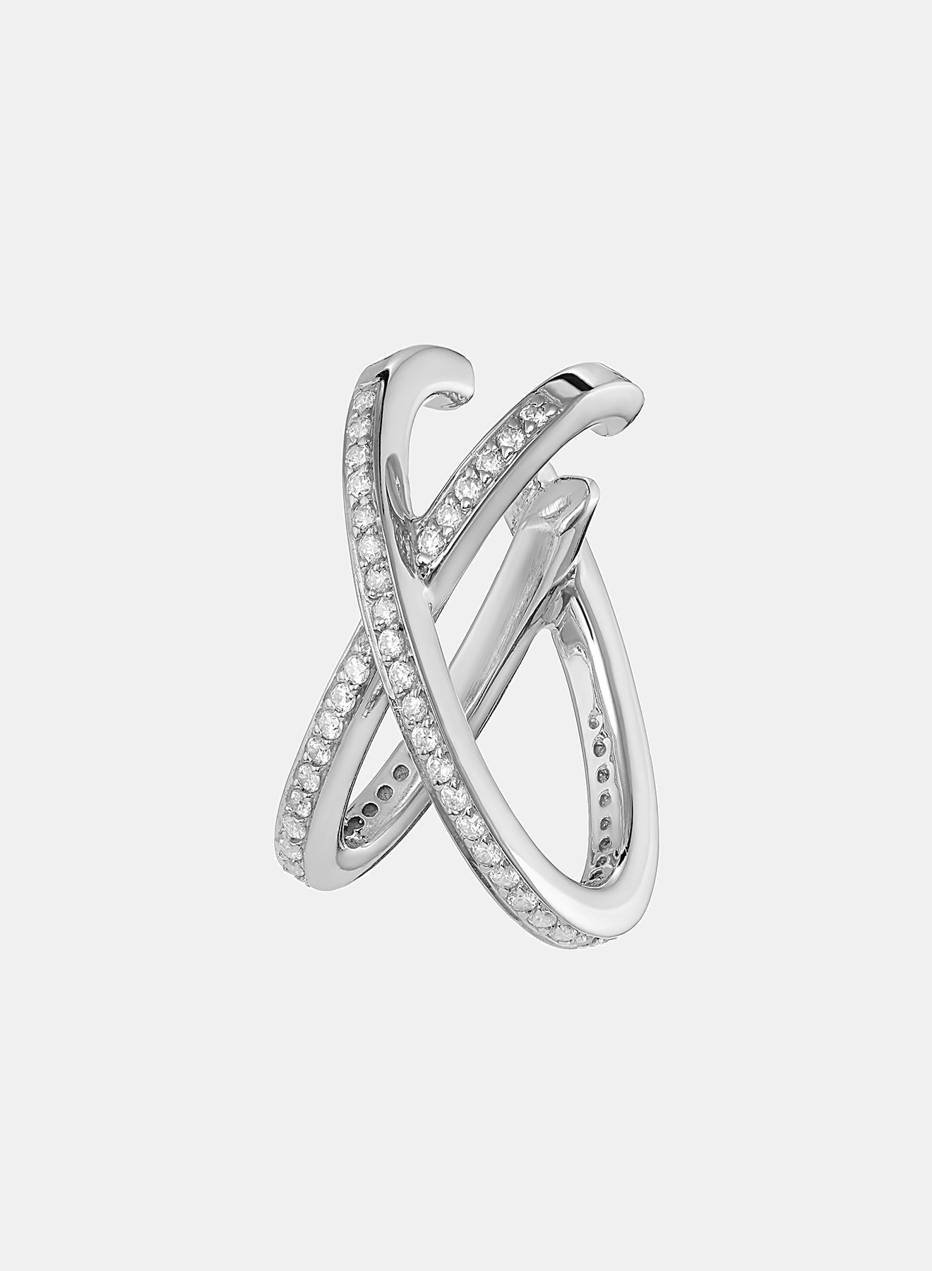 Mini Space Encrusted Ear Cuff - Rhodium Vermeil