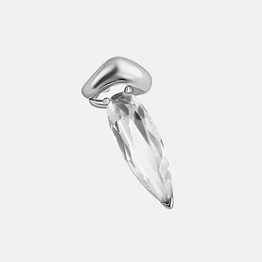 Clear Crystal Sharp Alien Ear Cuff - Single