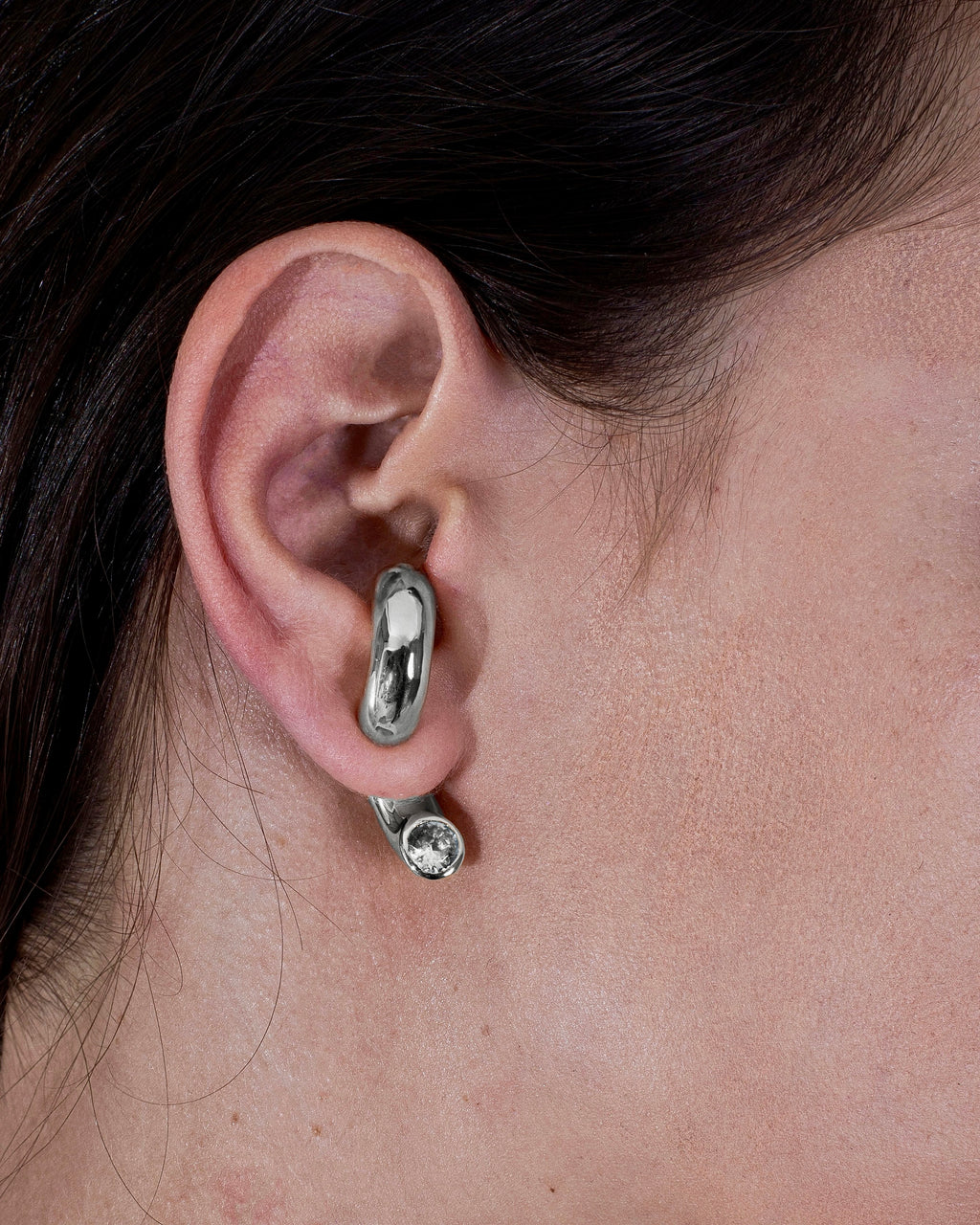 Clear Blown Peekaboo Earring - Single