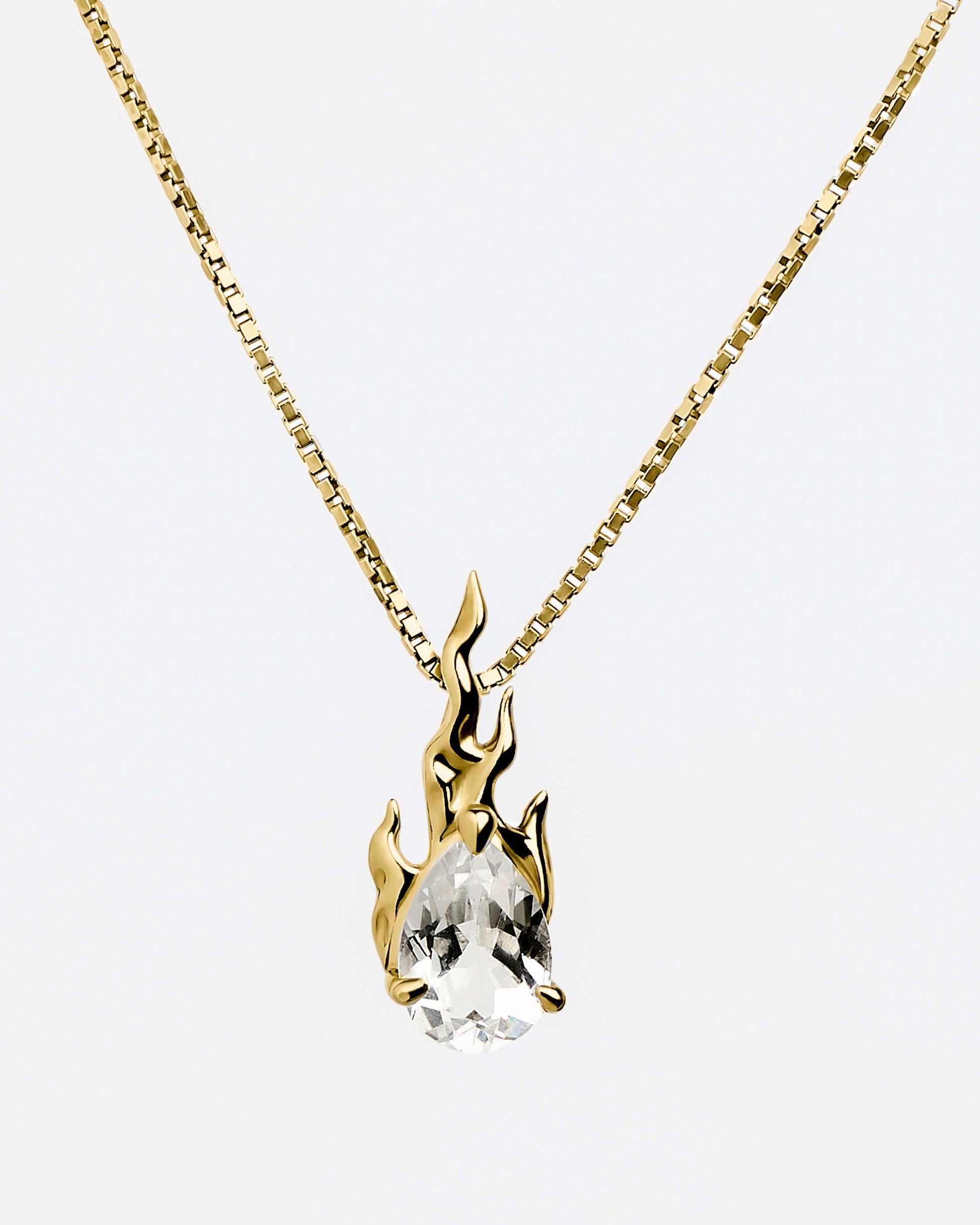 Alan Crocetti Gem in Heat White Topaz Necklace in Gold Vermeil