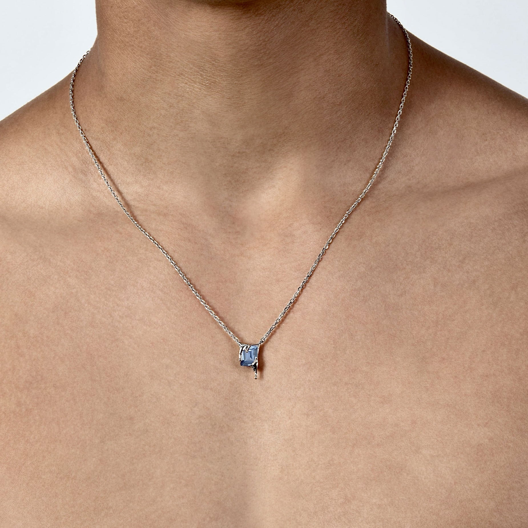 Sky Mini Melt Necklace – Rhodium Vermeil