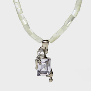 Clear Ocean Raver Melt Necklace – Rhodium Vermeil