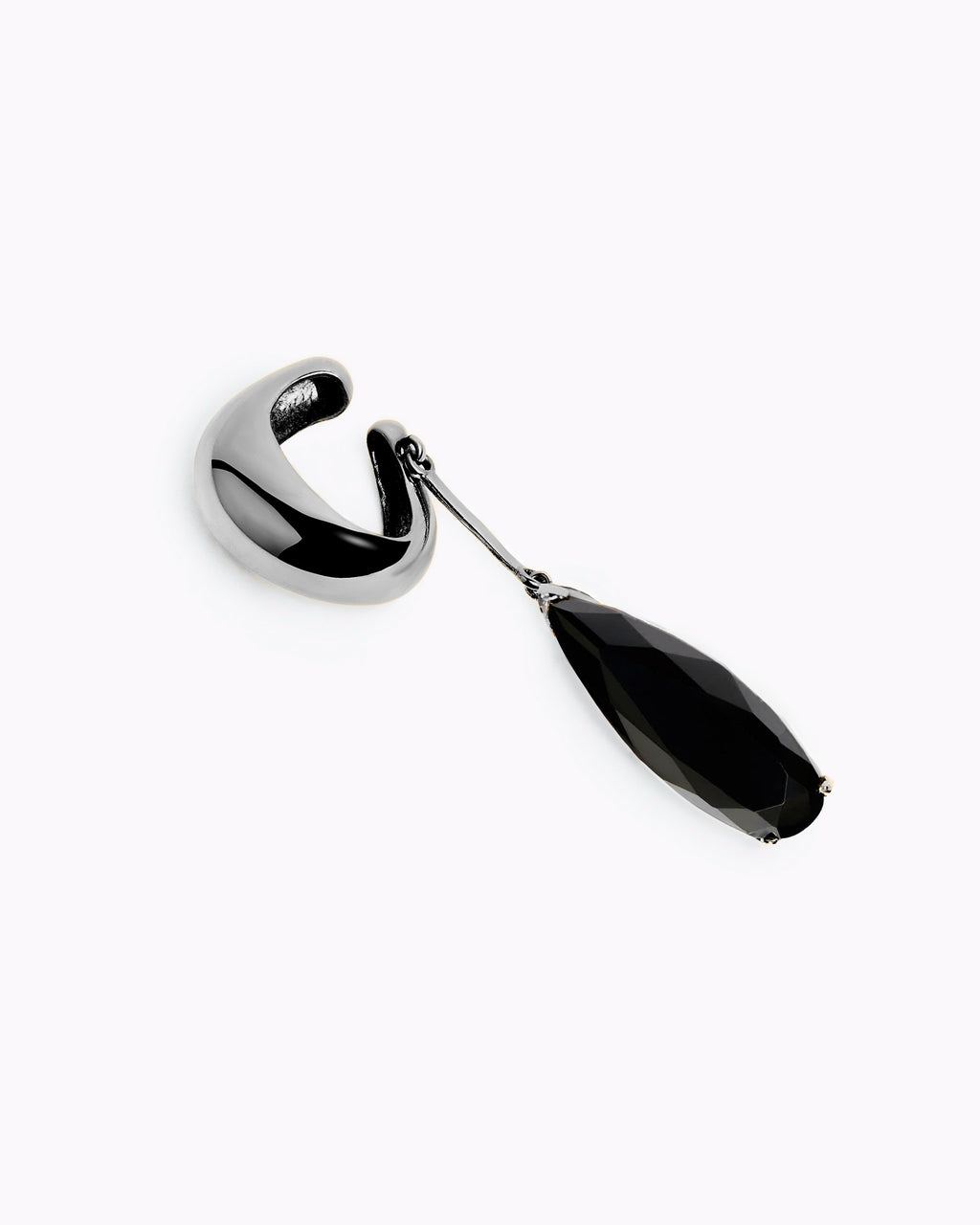 Teardrop Black Ear Cuff