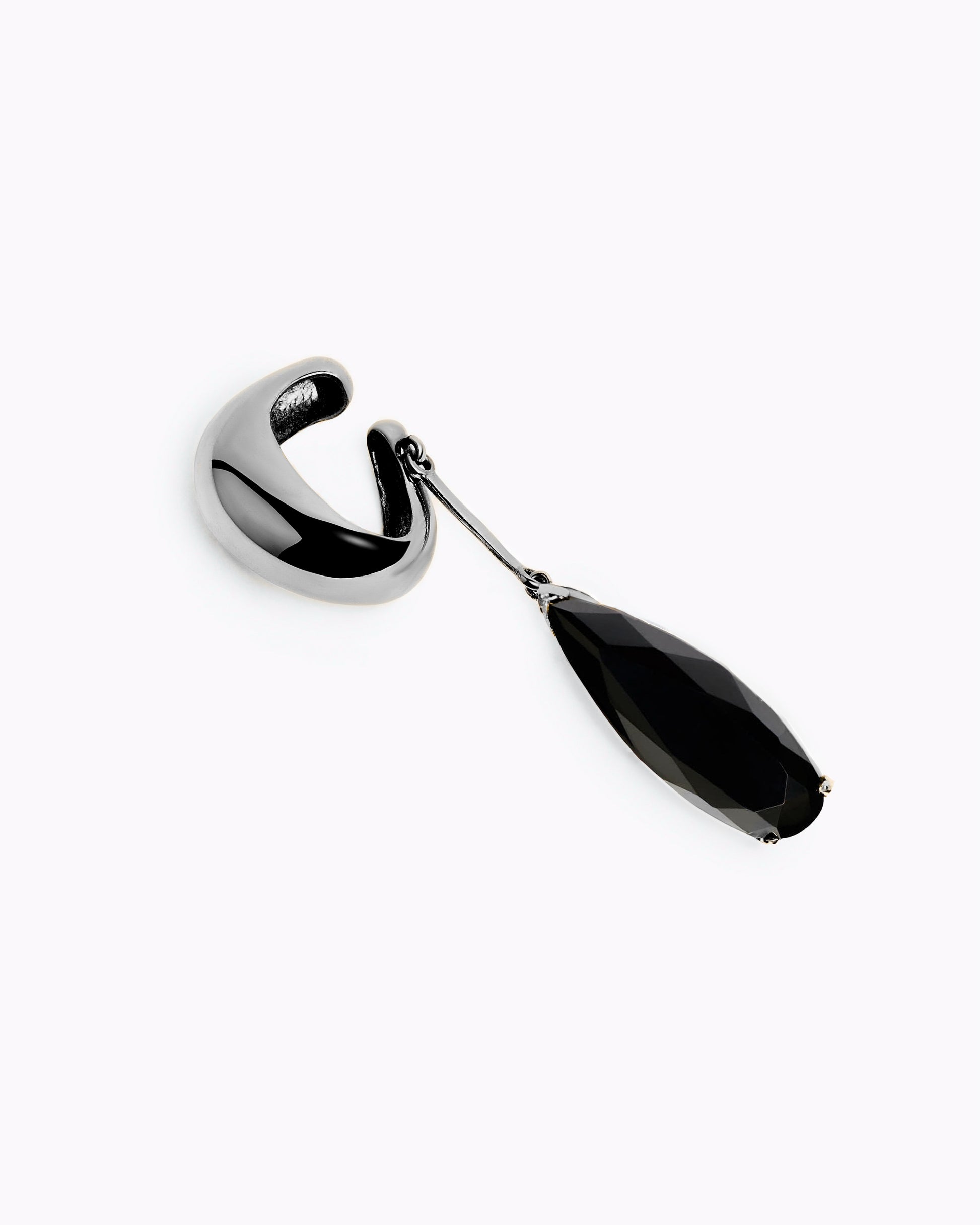 Teardrop Black Ear Cuff