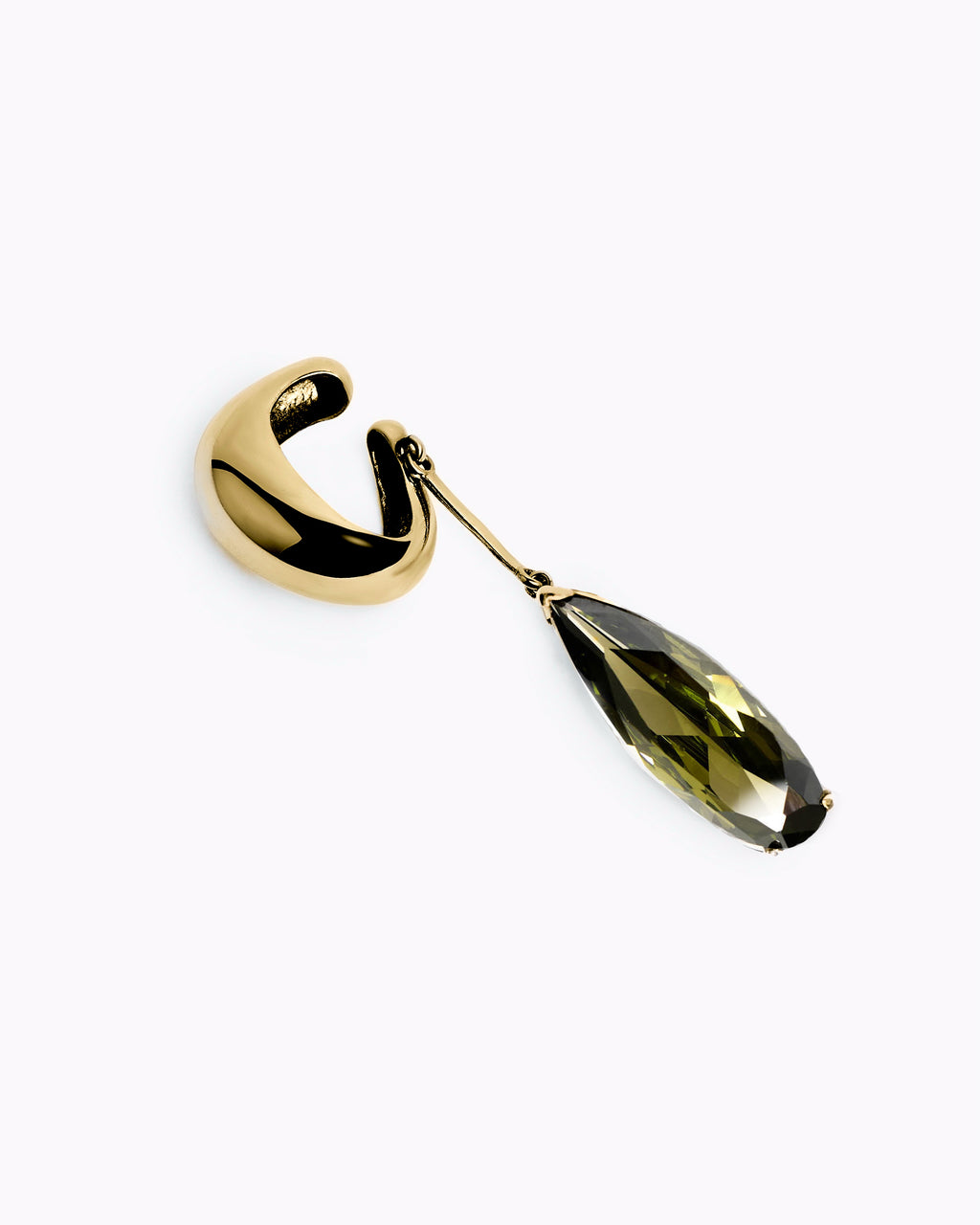Teardrop Olive Green Ear Cuff