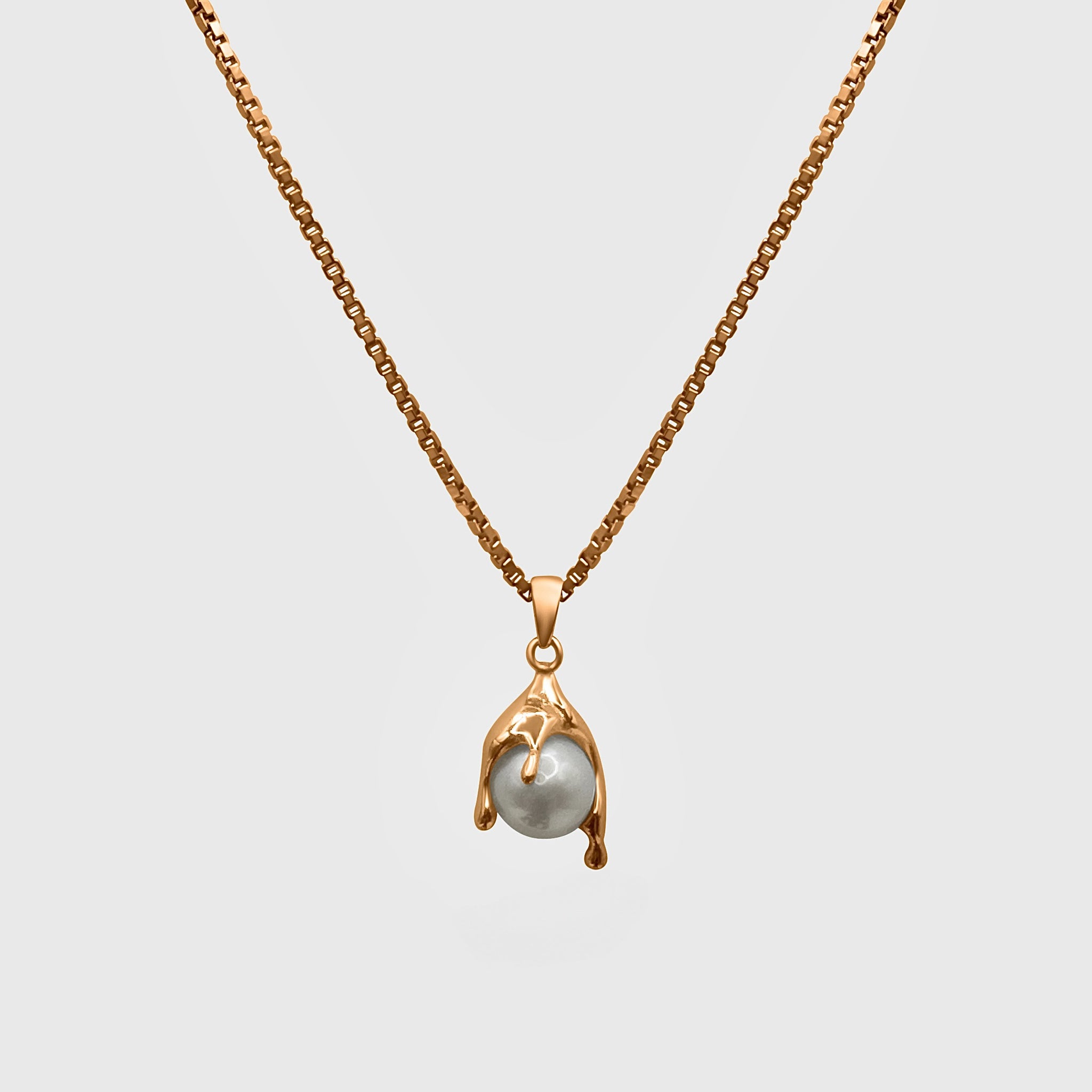 Micro White Pearl Melt Necklace - Gold Vermeil