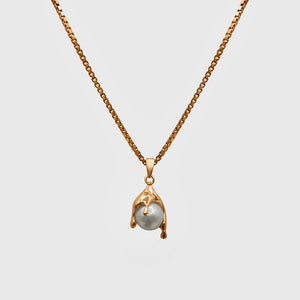 Micro White Pearl Melt Necklace - Gold Vermeil