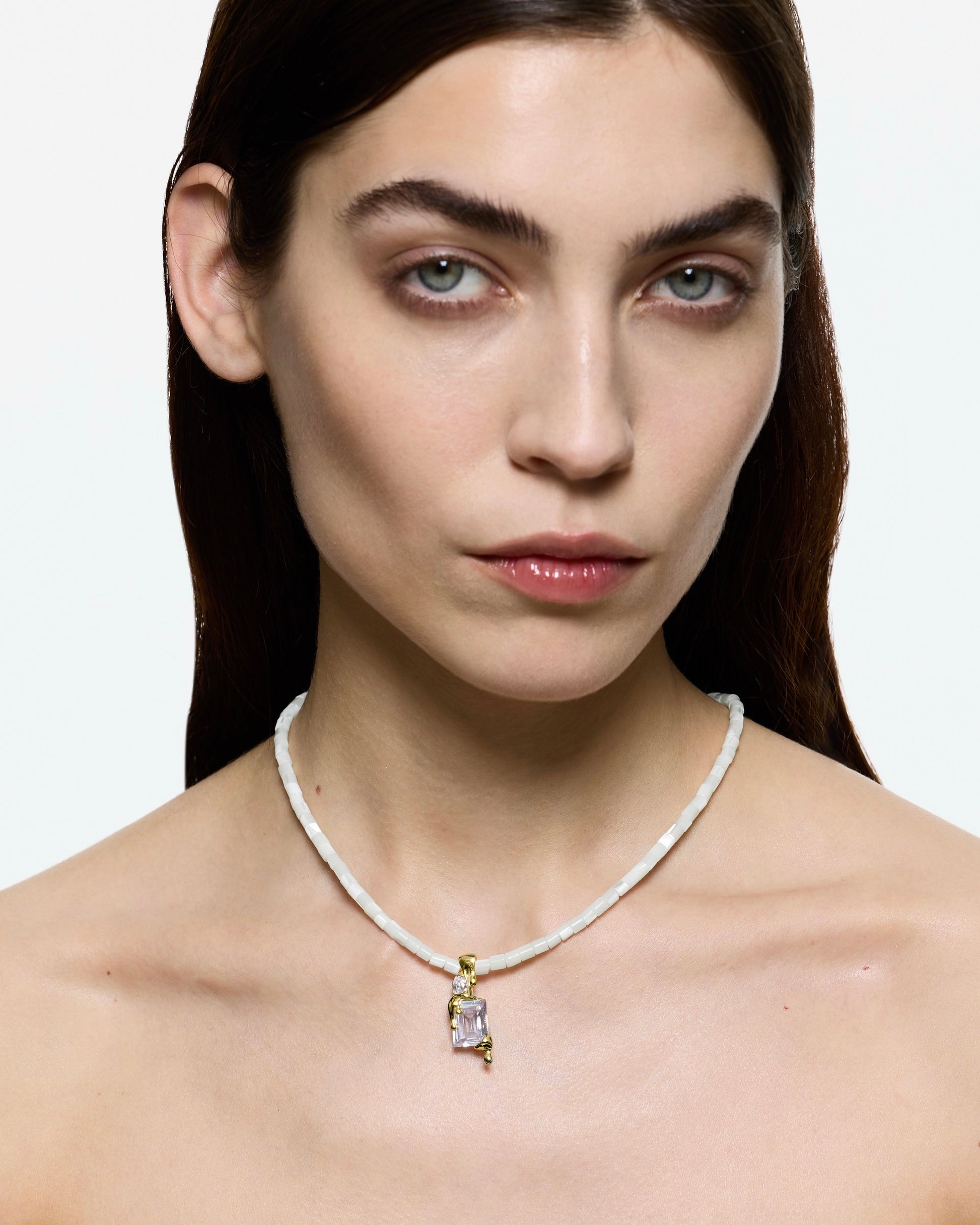 Clear Ocean Raver Melt Necklace – Gold Vermeil