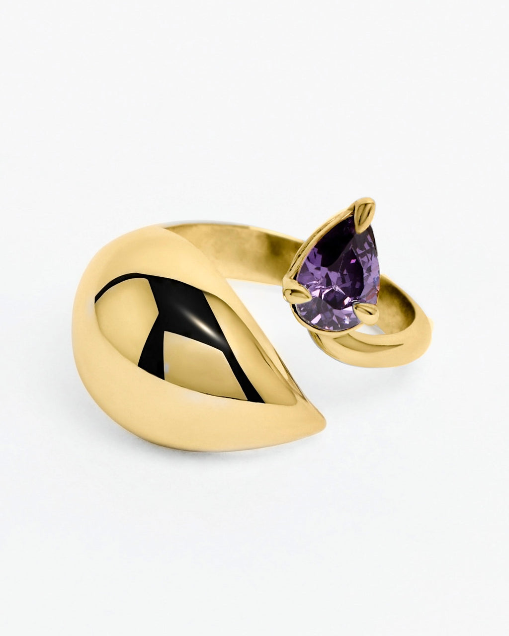 Blown Alien Purple Amethyst Ring - Gold Vermeil