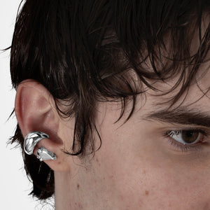 Hard Alien Ear Cuff - Left - Rhodium Vermeil