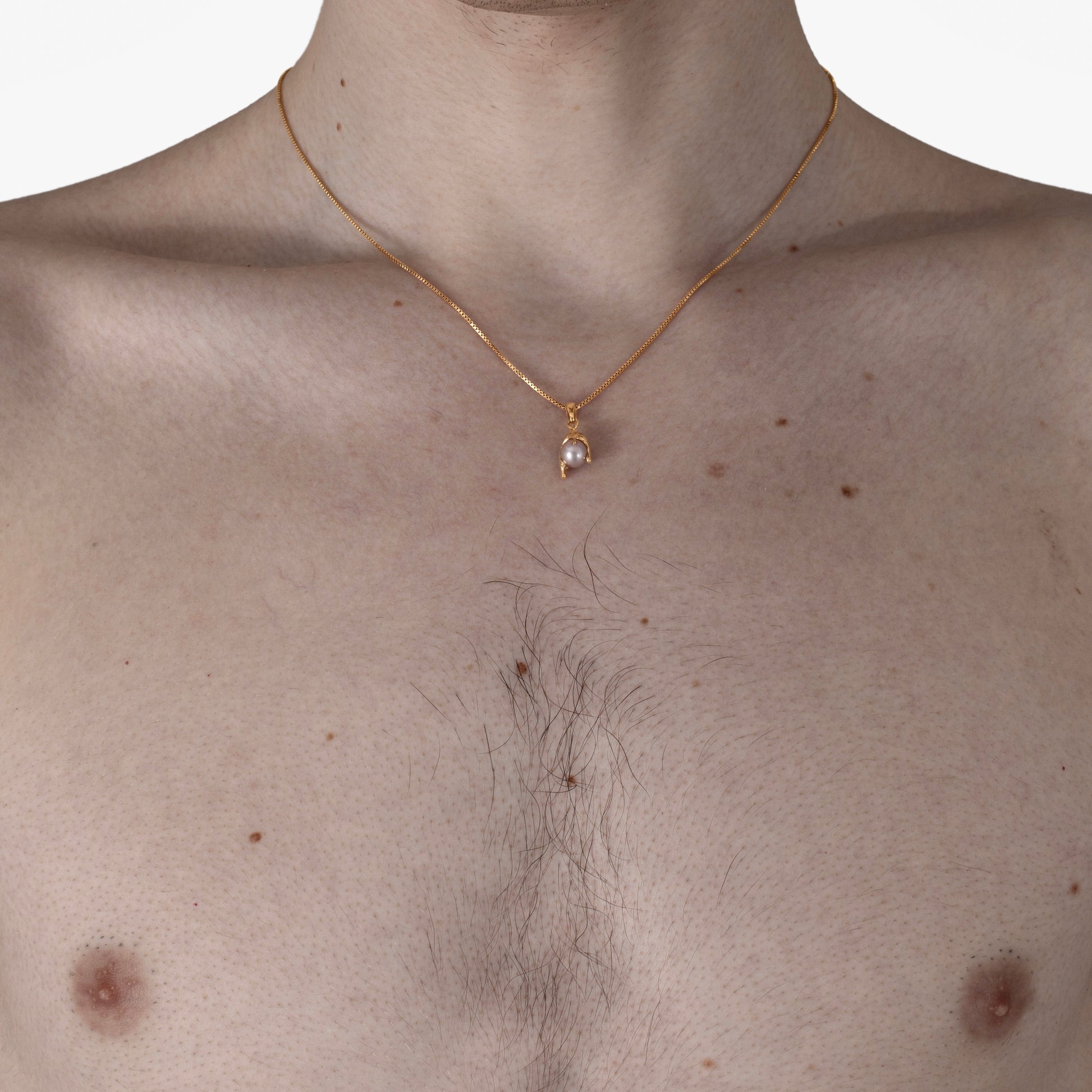 Micro White Pearl Melt Necklace - Gold Vermeil