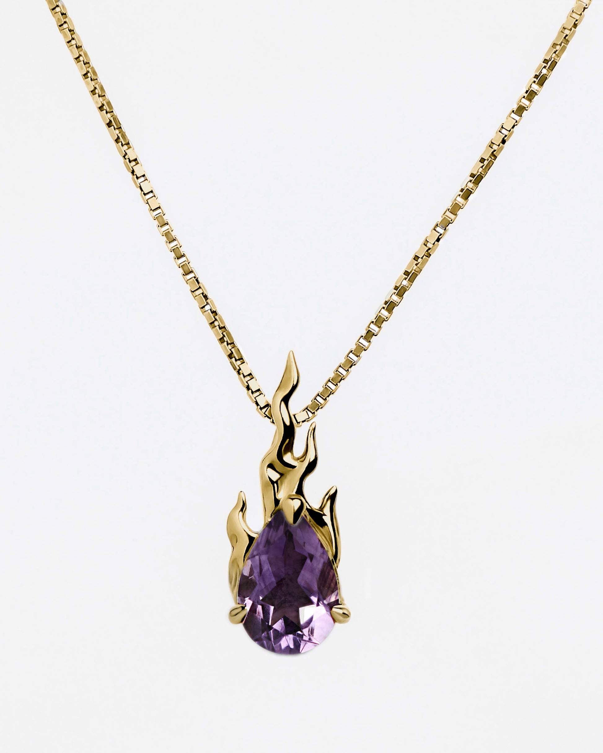 Mini Gem in Heat Necklace Purple Amethyst