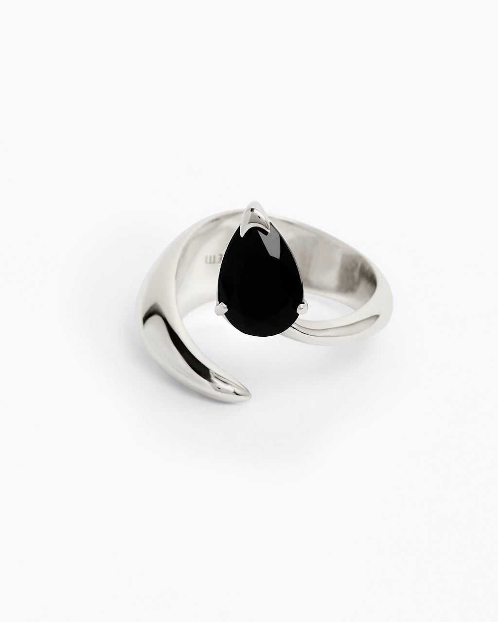 Alien Ring - Black Onyx - Rhodium Vermeil