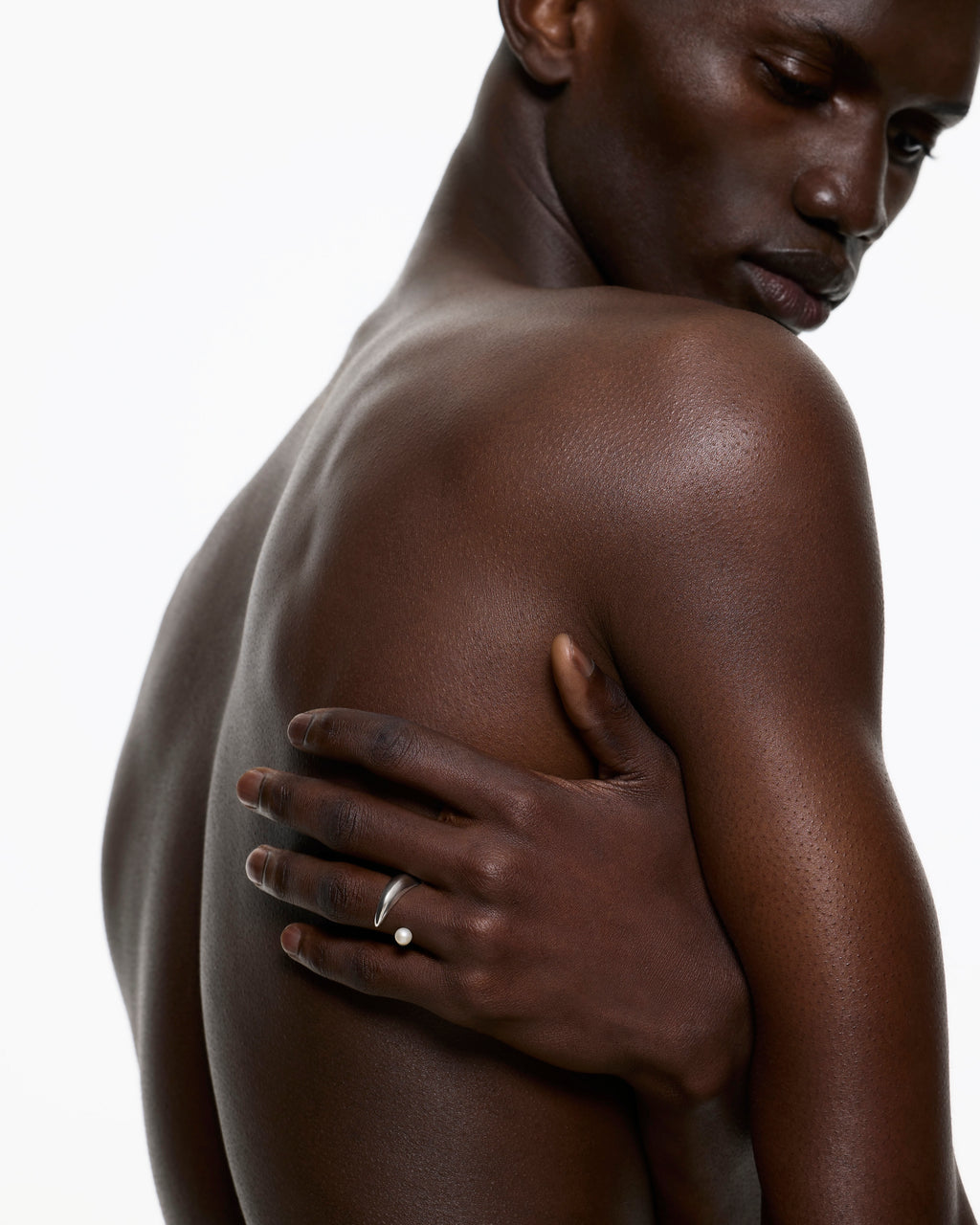 Blown Alien Pearl Ring – Rhodium Vermeil