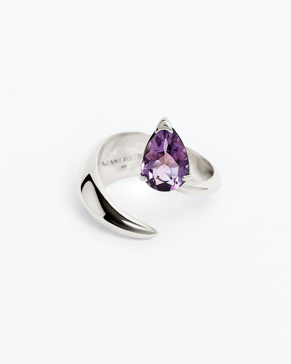 Alien Ring - Purple Amethyst - Rhodium Vermeil