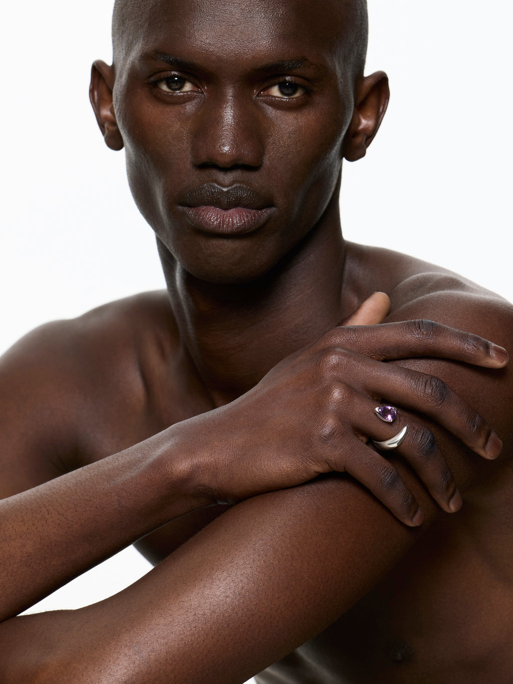 Alien Ring - Purple Amethyst - Rhodium Vermeil