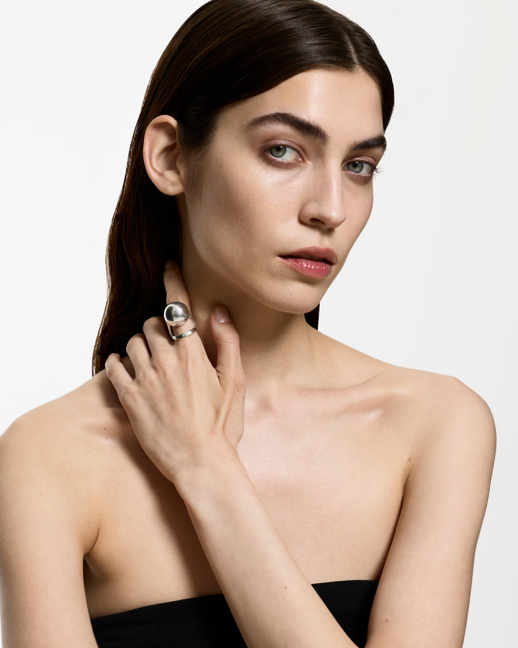 Sculptural ring worn on hand minimal jewellery