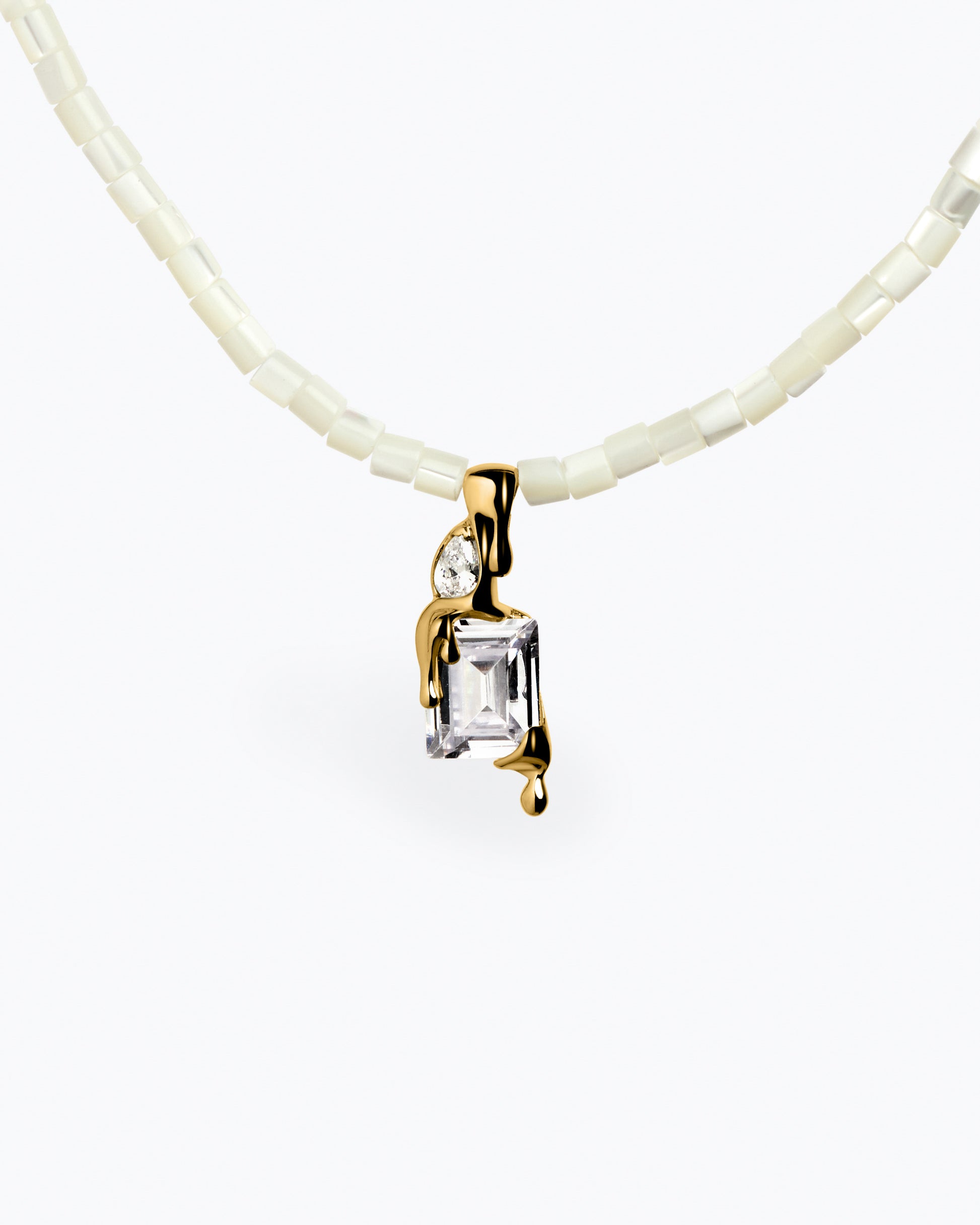 Clear Ocean Raver Melt Necklace – Gold Vermeil