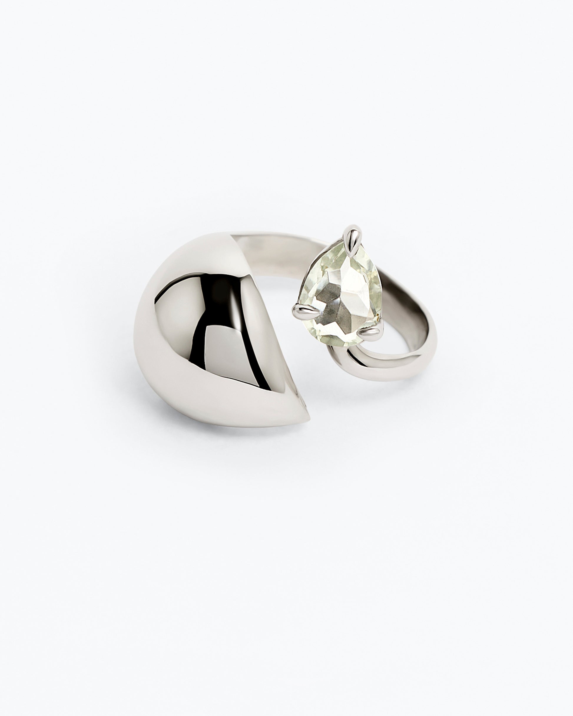 Blown Alien Green Amethyst Ring