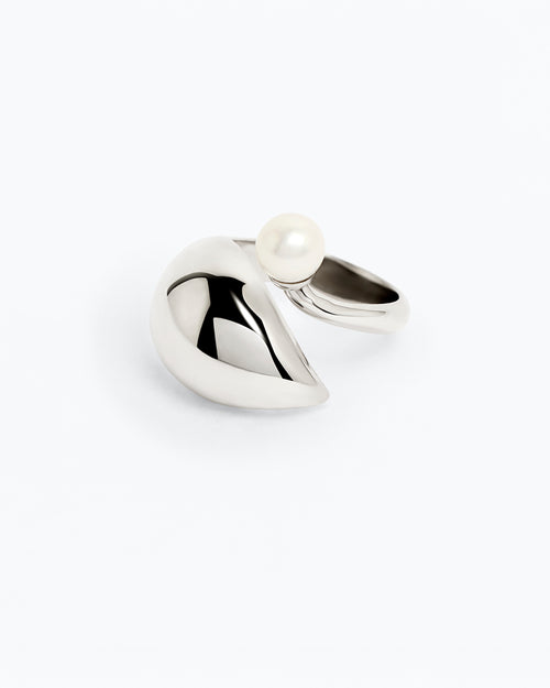 Blown Alien Pearl Ring – Rhodium Vermeil - Sale