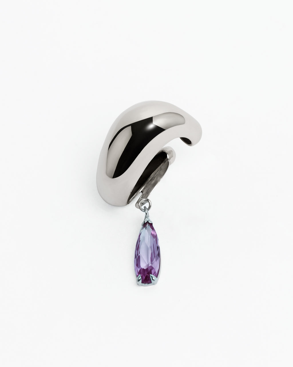 Blown Lavender Drip Ear Cuff – Rhodium Vermeil