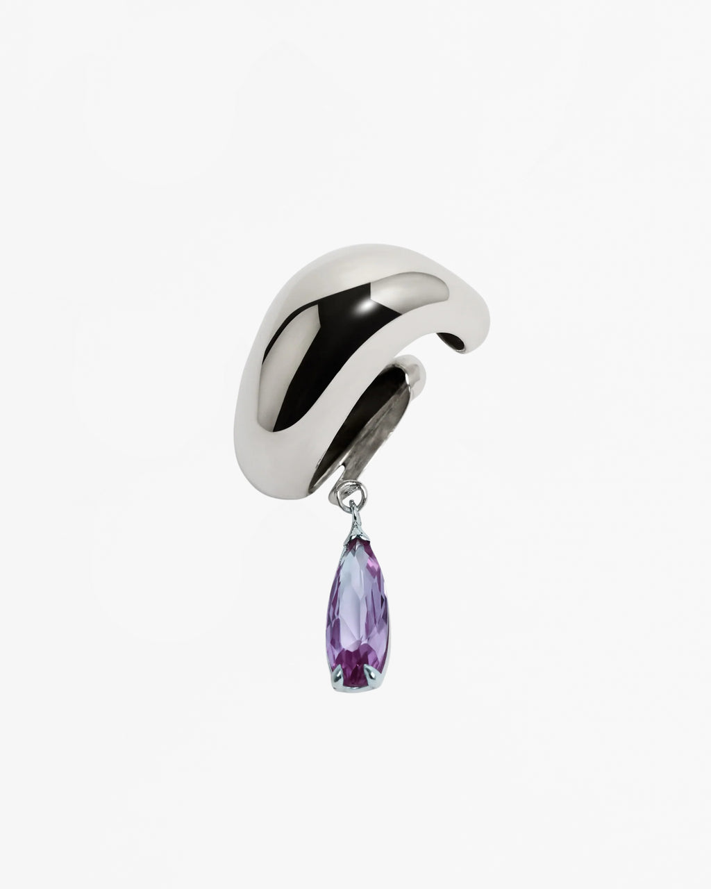Blown Lavender Drip Ear Cuff – Rhodium Vermeil