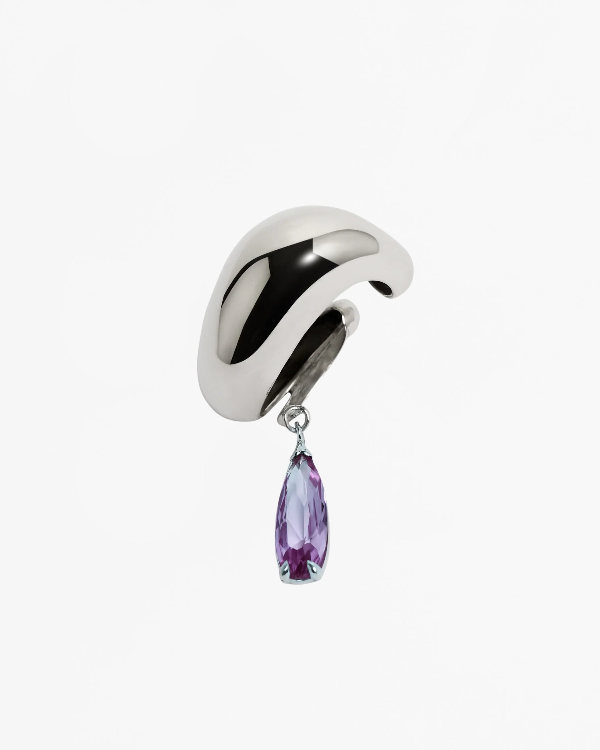Blown Lavender Drip Ear Cuff – Rhodium Vermeil