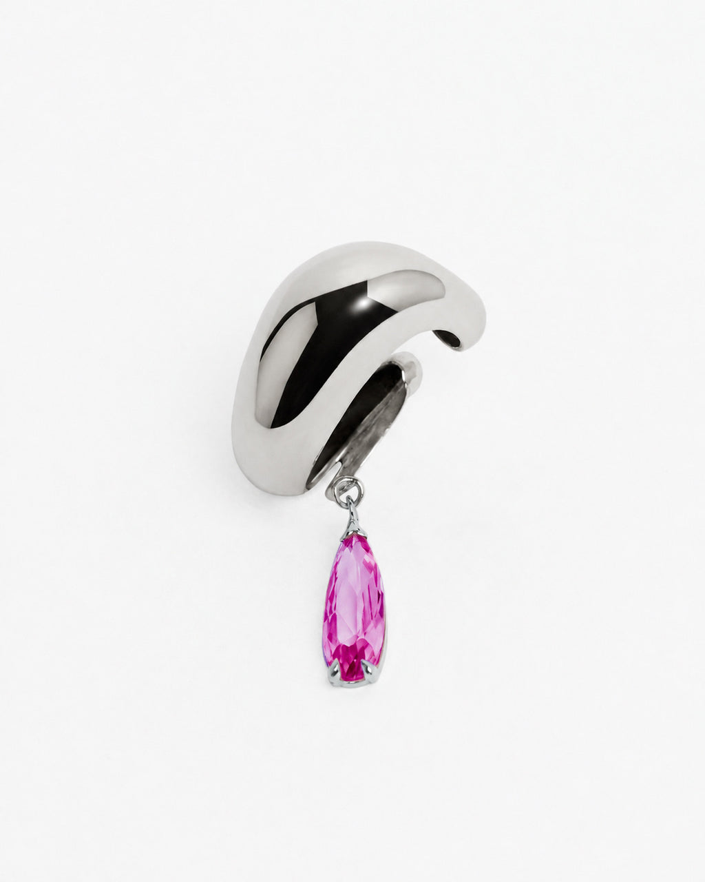 Blown Pink Drip Ear Cuff – Rhodium Vermeil - Sale