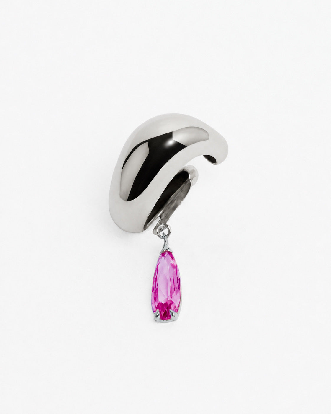 Blown Pink Drip Ear Cuff – Rhodium Vermeil - Sale
