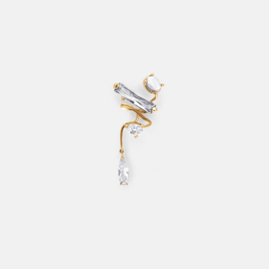 Clear Mixed Hybrid Mini Drop Ear Cuff - SINGLE