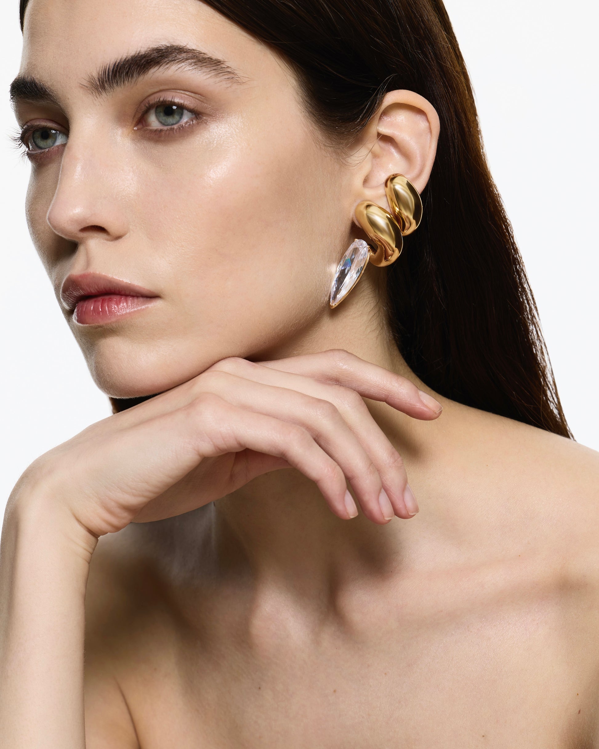 Clear Crystal Blown Sharp Ear Set