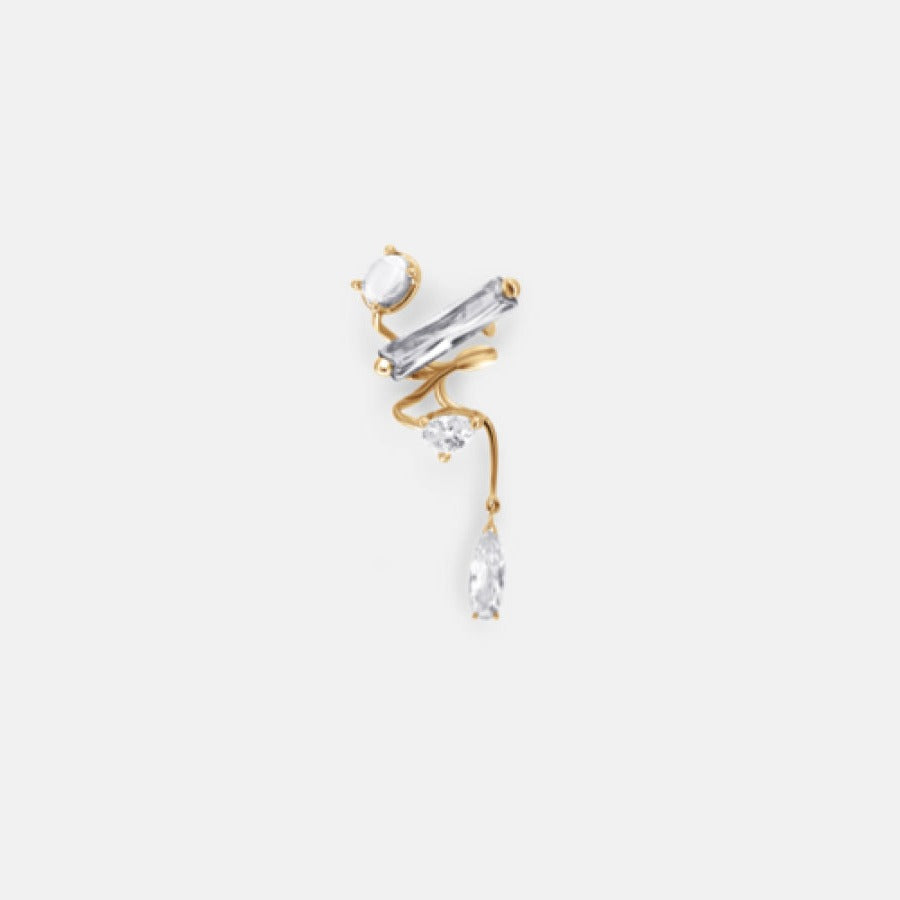 Clear Mixed Hybrid Mini Drop Ear Cuff - SINGLE