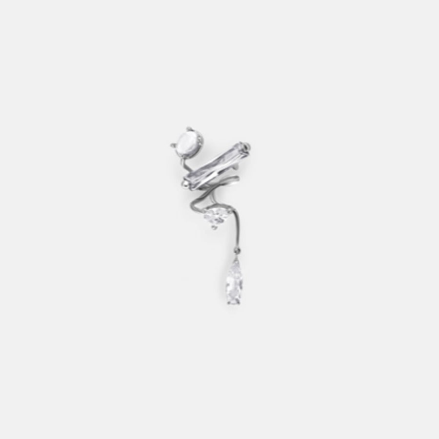 Clear Mixed Hybrid Mini Drop Ear Cuff - SINGLE