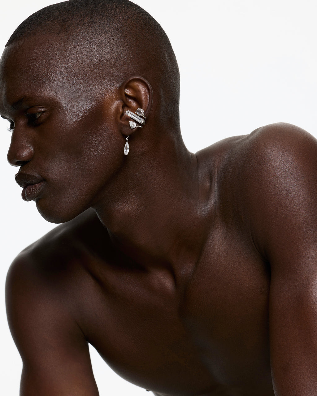Clear Mixed Hybrid Mini Drop Ear Cuff - SINGLE