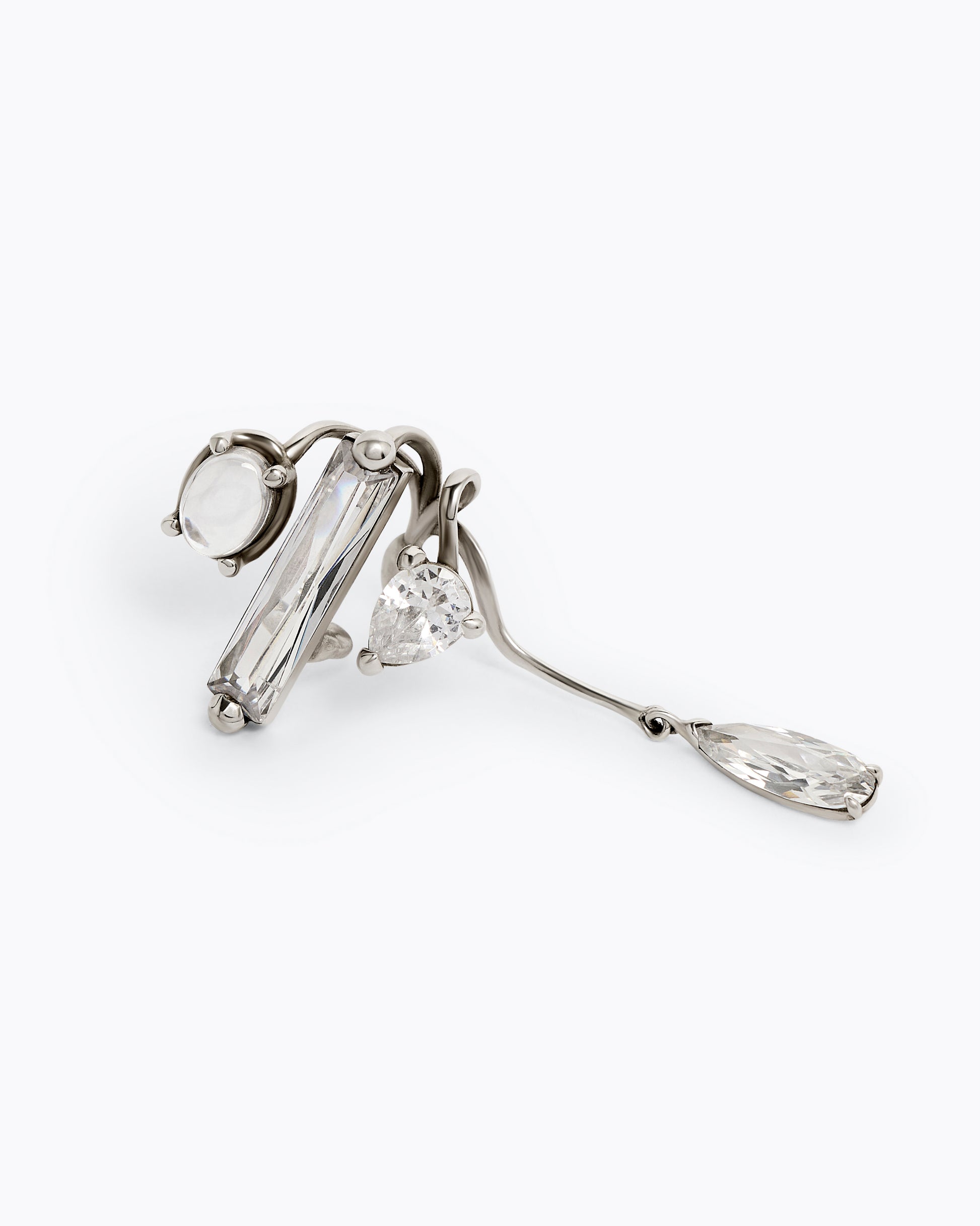 Clear Mixed Hybrid Mini Drop Ear Cuff - SINGLE