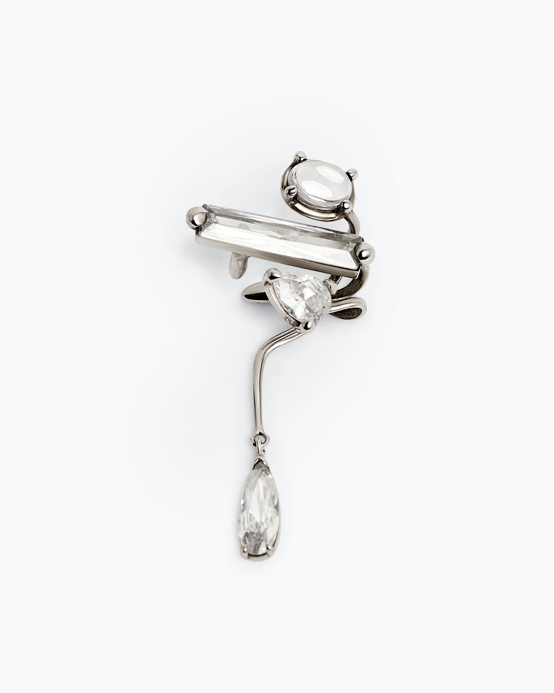 Clear Mixed Hybrid Mini Drop Ear Cuff - SINGLE