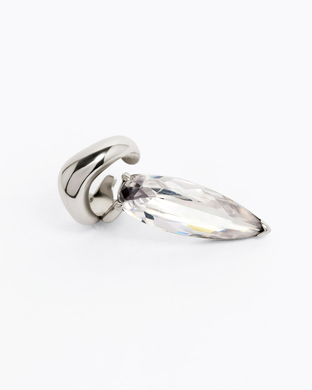 Clear Crystal Sharp Alien Ear Cuff - Single
