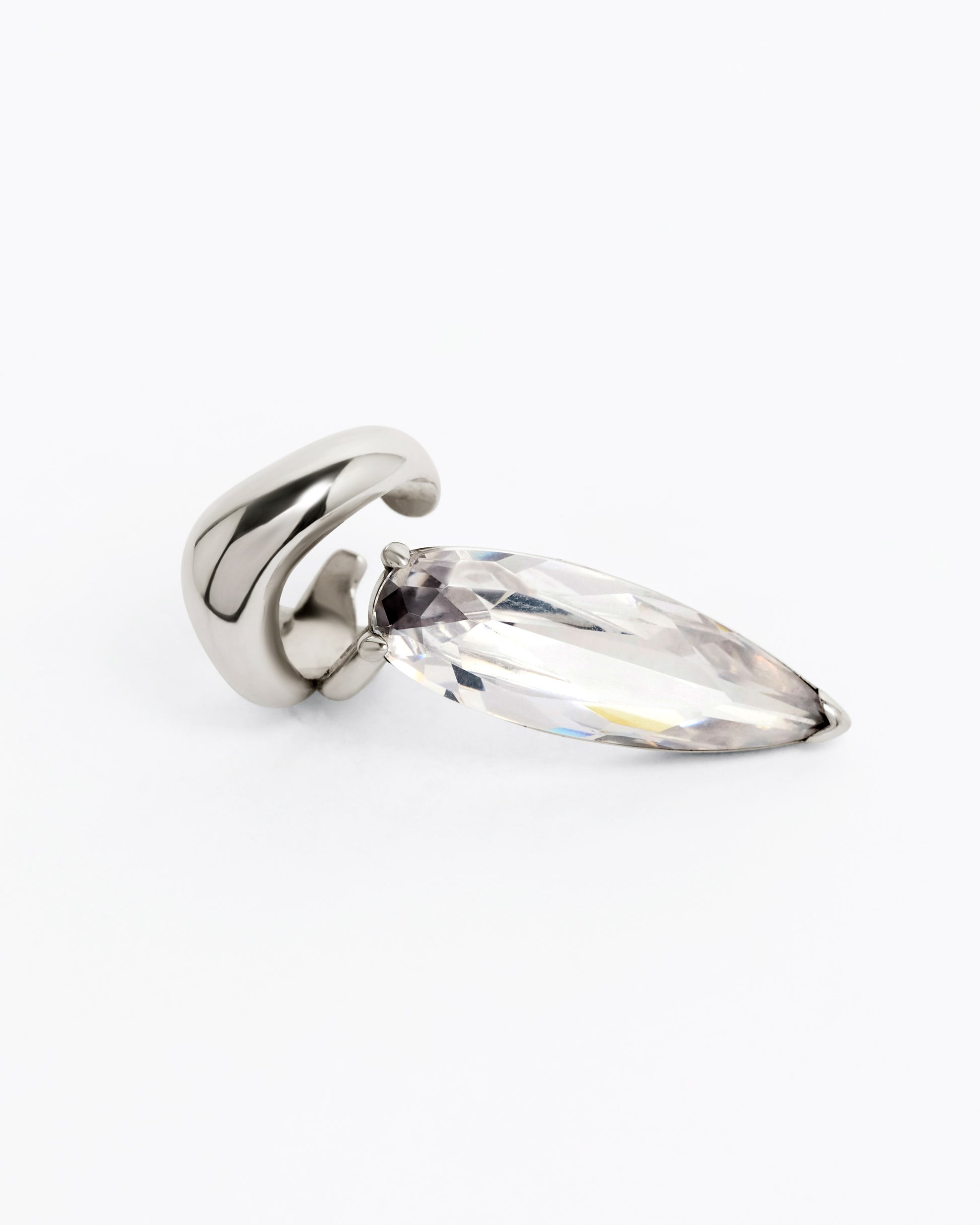 Clear Crystal Sharp Alien Ear Cuff - Single