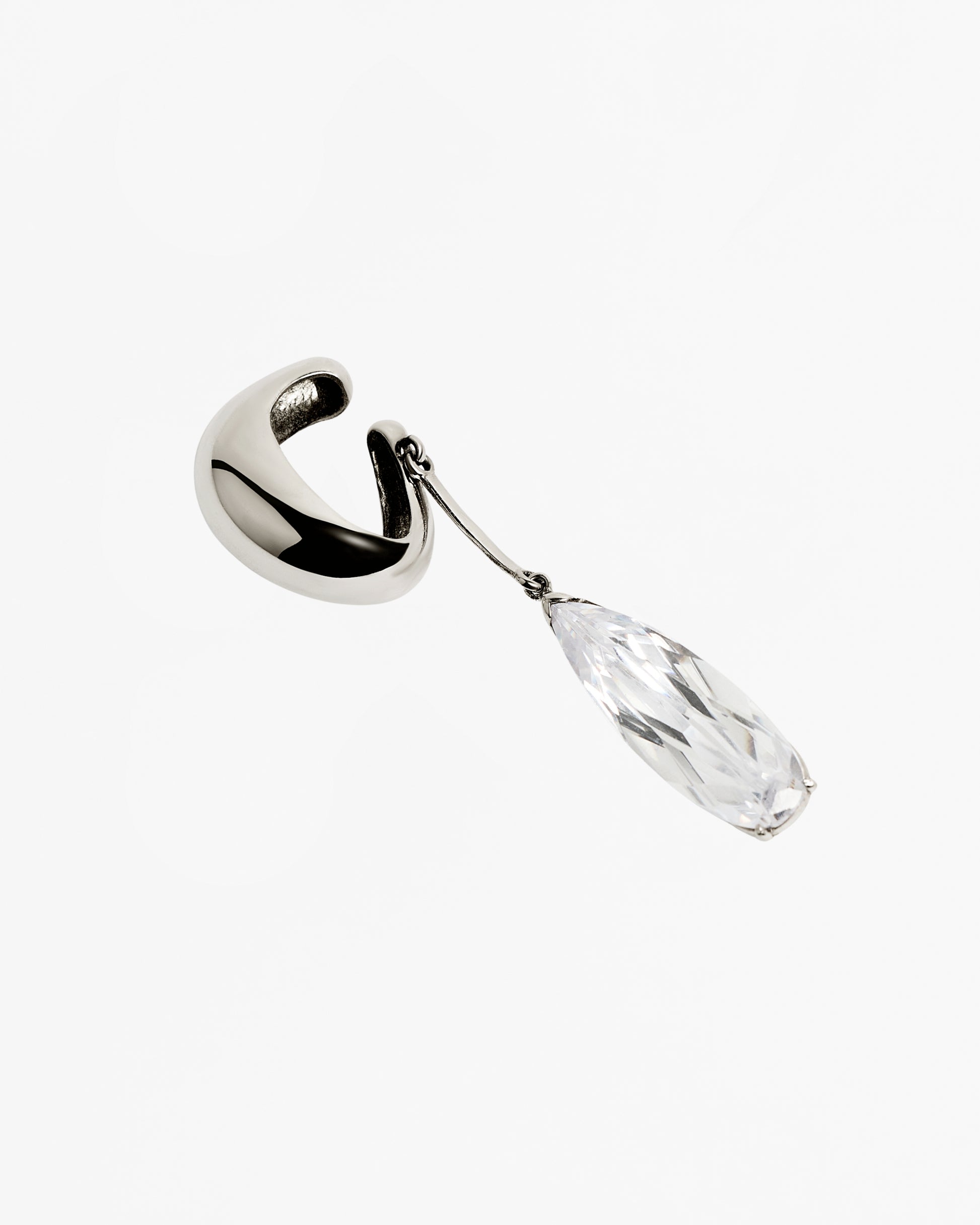 Alan Teardrop ear cuff in Rhodium Vermeil