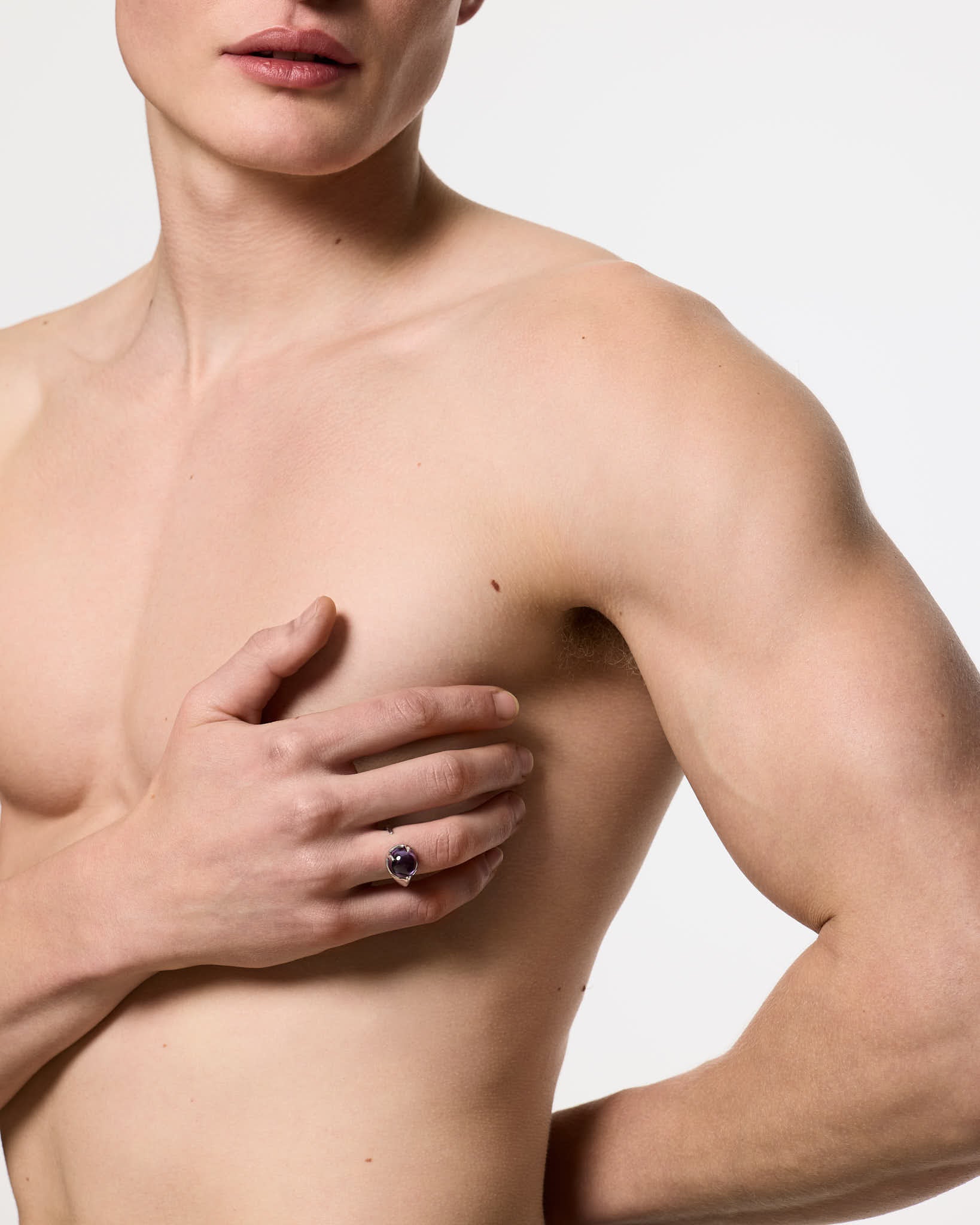 Climax Olive Green Ring – Rhodium Vermeil - Sale