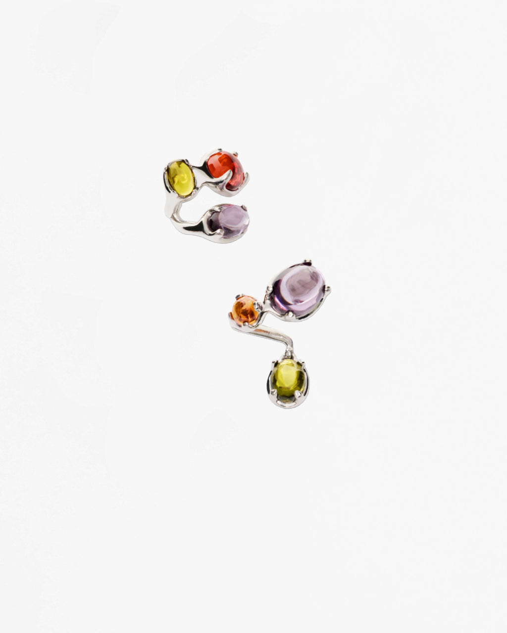 alan crocetti sculptural climax tropical ear set rhodium vermeil in 925 sterling silver 