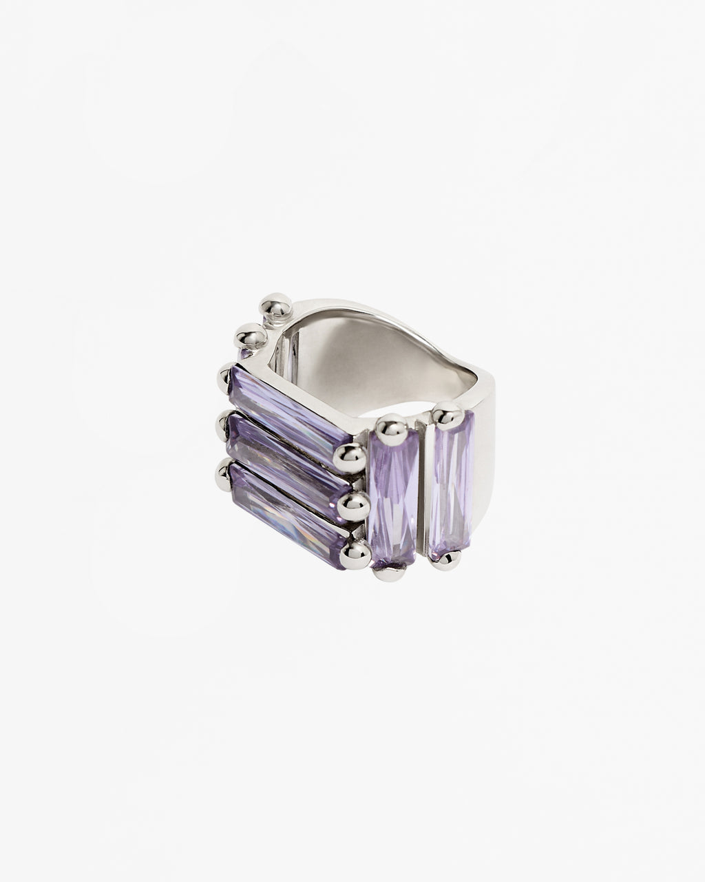Alan Crocetti lavender zirconia armour ring silver